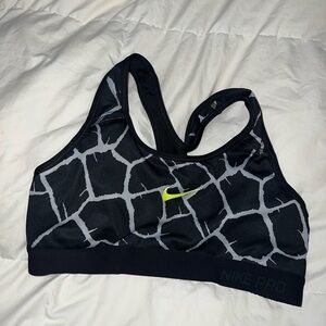 Nike black and grey sports bra size small